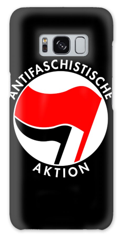 Funny Galaxy Case featuring the digital art Retro Germany Antifaschistische Aktion Anti-Fascist by Flippin Sweet Gear