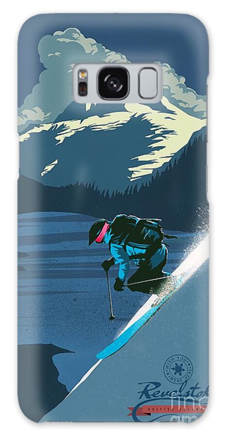 Revelstoke Galaxy Case featuring the painting Retro Revelstoke ski poster by Sassan Filsoof