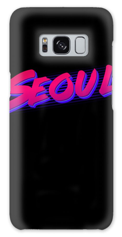 Funny Galaxy Case featuring the digital art Retro Seoul Korea by Flippin Sweet Gear