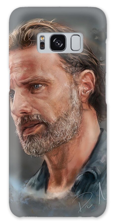 Portrait Galaxy Case featuring the digital art Rick Grimes by Phillip Murray
