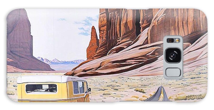 Road Galaxy Case featuring the painting Ride in Arches Park Painting road rock van blue sky arches acrylic art artistic artwork asphalt auto automobile automotive autumn blurred book illustration brush strokes car classic color digital by N Akkash