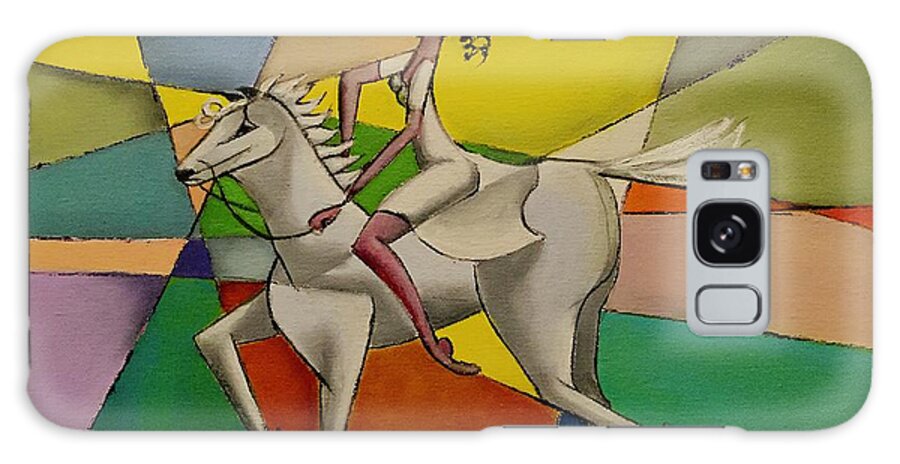 Rider Galaxy Case featuring the painting White Rider by Lana Sylber