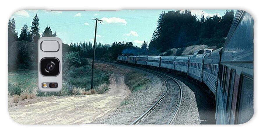 Train Galaxy Case featuring the photograph VINTAGE RAILROAD - Riding Amtrak over Donner Summit by John and Sheri Cockrell