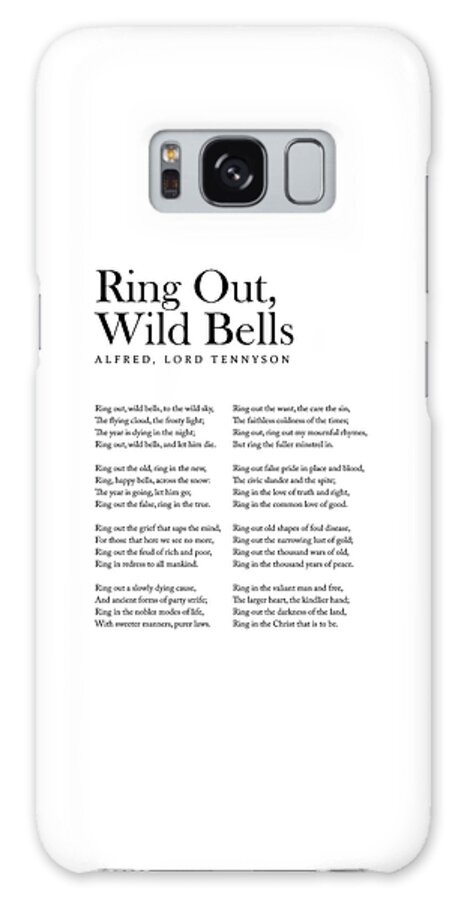 Ring Out Galaxy Case featuring the digital art Ring Out, Wild Bells - Alfred, Lord Tennyson Poem - Literature - Typography Print 1 by Studio Grafiikka
