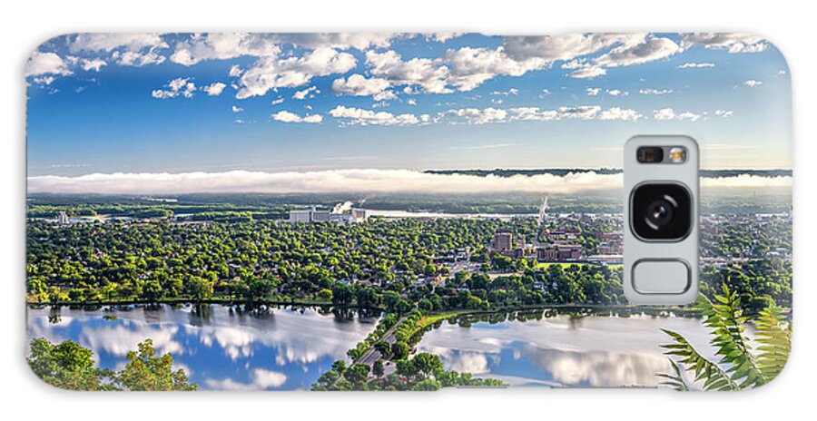 Landscape Galaxy Case featuring the photograph River fog at Winona by Al Mueller