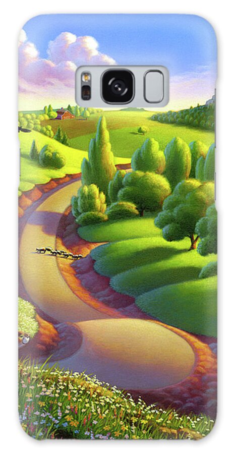 Rural Landscape Galaxy Case featuring the painting Road Kill Alley by Robin Moline
