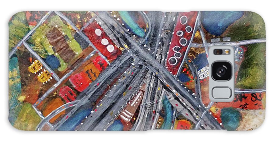 Abstract Galaxy Case featuring the painting Road Trip by Sharon Williams Eng