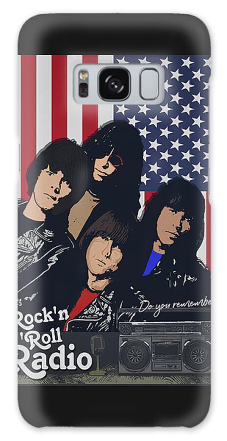 Rocknroll Radio Galaxy Case featuring the digital art Rock n roll Radio by Christina Rick