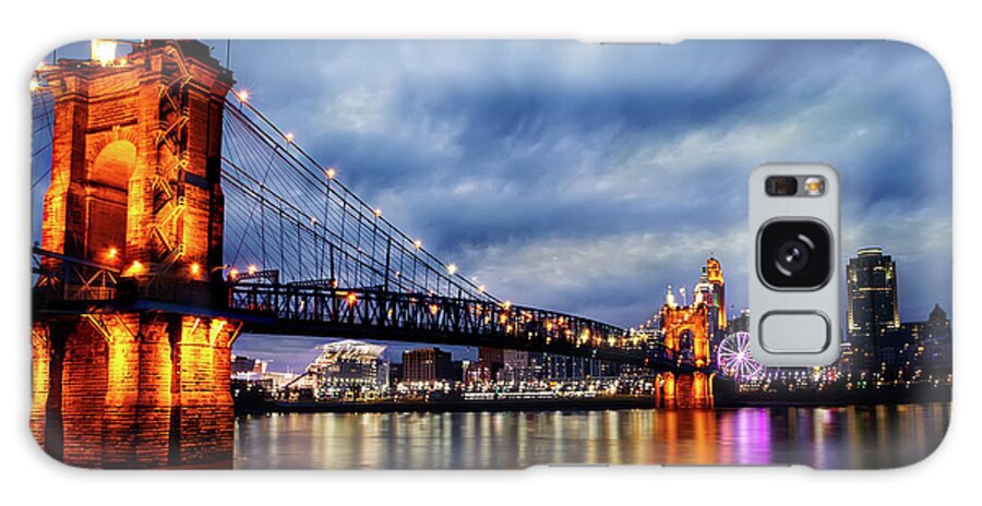 Cincinnati Galaxy Case featuring the photograph Roebling Suspension Bridge by Ed Taylor