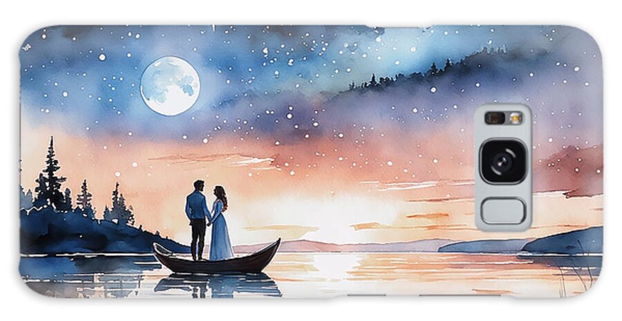 Night Galaxy Case featuring the digital art Romantic Night by Manjik Pictures