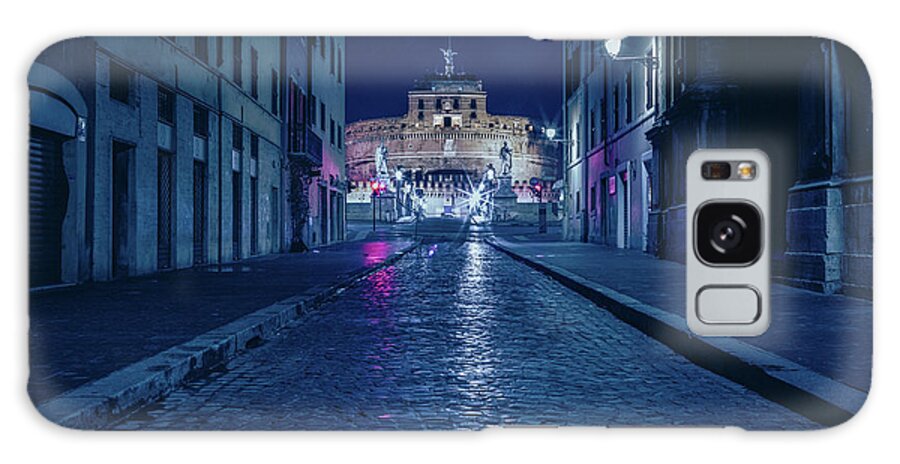 Archangel Galaxy Case featuring the photograph Rome and the Castel Sant'Angelo at night by Benoit Bruchez