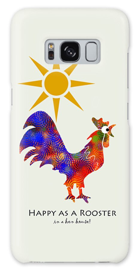 Rooster Galaxy Case featuring the mixed media Rooster Pattern Art by Christina Rollo