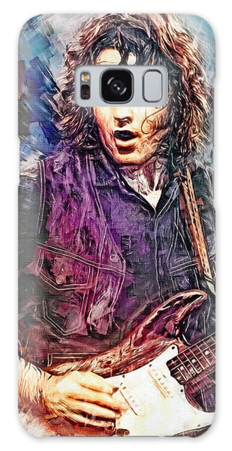 Rory Gallagher Galaxy Case featuring the mixed media Rory Gallagher Guitar Virtuoso by Mal Bray