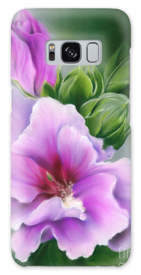 Botanical Galaxy Case featuring the painting Rose of Sharon Flower and Buds by MM Anderson