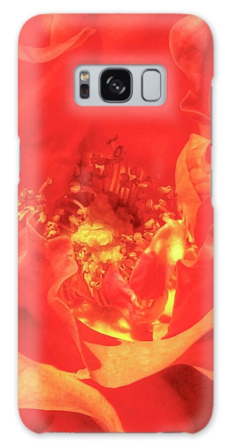 Rose Galaxy Case featuring the photograph Rose on Fire by Wendy Golden