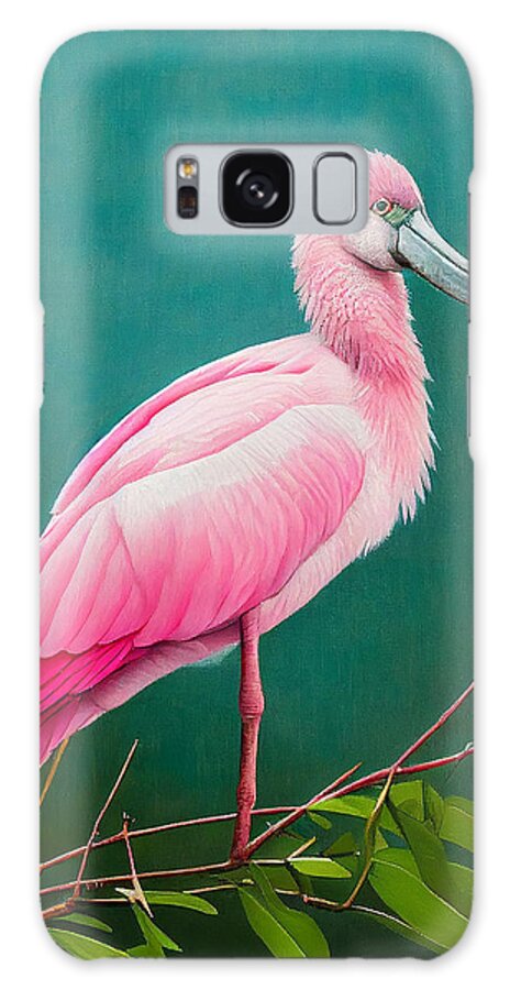 Roseate Spoonbill Oil Painting Décor Galaxy Case featuring the painting ROSEATE SPOONBILL oil painting in the style ins 645ddde6fe 6c57 645d6a b64566 645c645f04 by Celestial Images