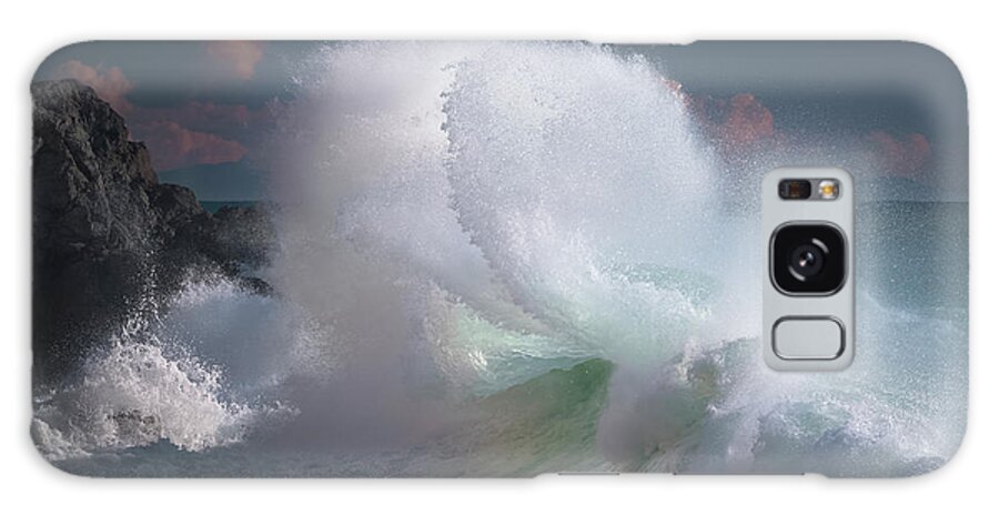 Rough Sea Galaxy Case featuring the photograph Rough sea 2 Dramatic Seascape by Giovanni Allievi