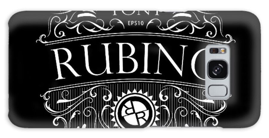 Antique Galaxy Case featuring the painting Rubino Brand Vintage Sign Badge Antique label typography vintage frame design vector by Tony Rubino