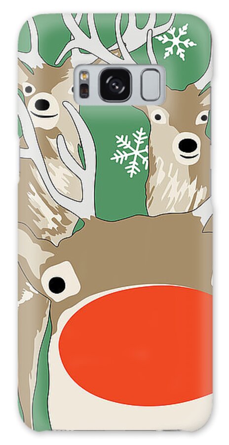 Rudolph Galaxy Case featuring the digital art Rudolph Photobomb I by Nikita Coulombe