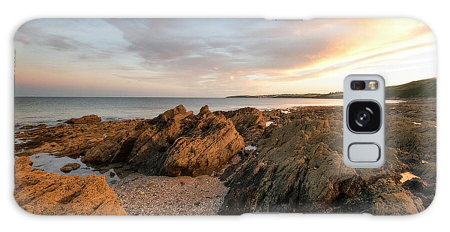 Coast Galaxy Case featuring the photograph Rugged Cornish coastline sunset by Gareth Parkes