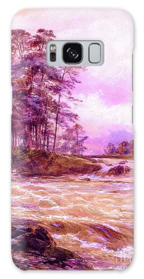 Landscape Galaxy Case featuring the painting Rushing Waters by Jane Small