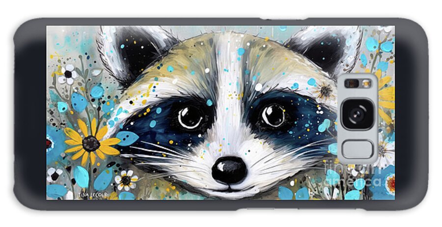 Racoon Galaxy Case featuring the painting Rusty The Raccoon by Tina LeCour