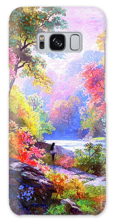 Meditation Galaxy Case featuring the painting Sacred Landscape Meditation by Jane Small