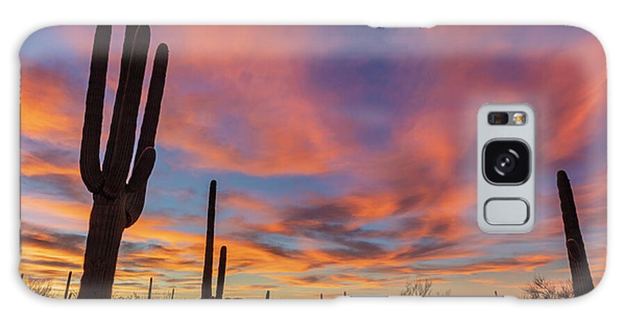 Landscape Galaxy Case featuring the photograph Saguaro Sunrise by Seth Betterly
