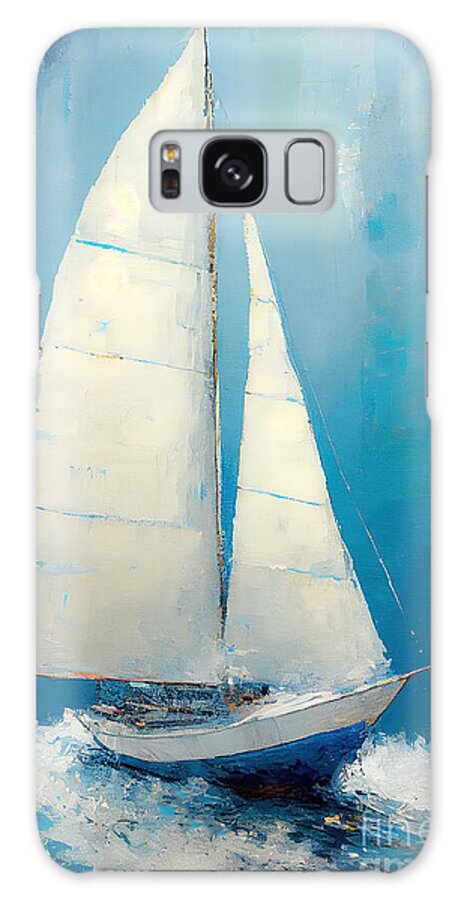 Sailboat Galaxy Case featuring the digital art Sailboat Series 102823_b by Carlos Diaz