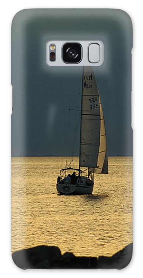 Door County Galaxy Case featuring the photograph Sailing at Sunset by Deb Beausoleil