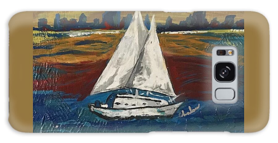  Galaxy Case featuring the painting Sailing on the Horizon by Charles Young