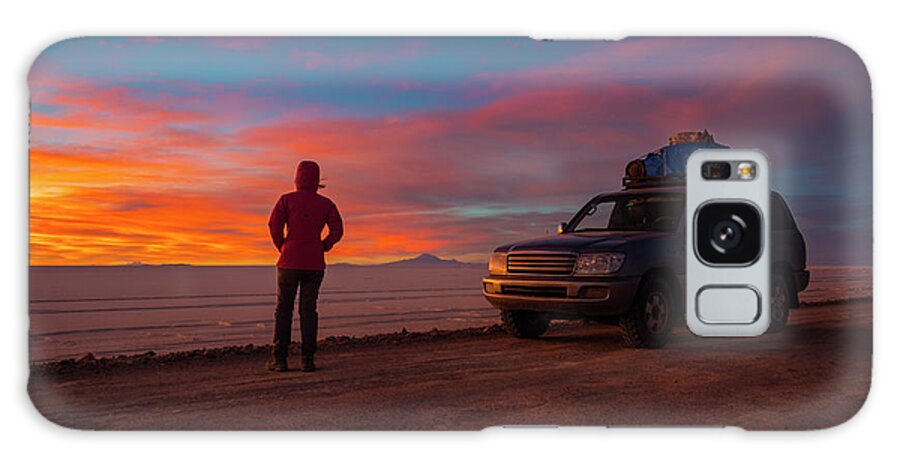 Bolivia Galaxy Case featuring the photograph Salar Sunset by Peng Shi