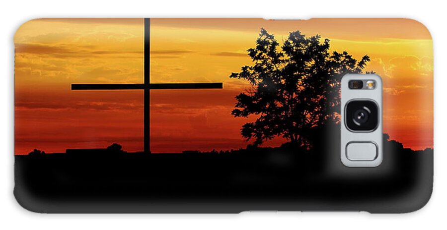 Cross Galaxy Case featuring the photograph Salvation At Sunset by Lens Art Photography By Larry Trager