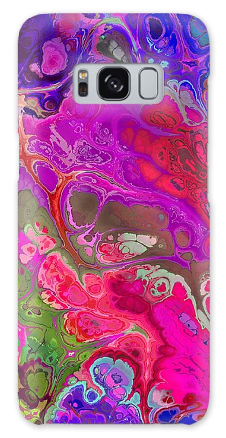 Colorful Galaxy Case featuring the digital art Samijan - Funky Artistic Colorful Abstract Marble Fluid Digital Art by Sambel Pedes