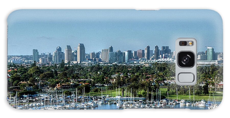 Blue Sky Galaxy Case featuring the photograph San Diego Harbor with Cityscape - California by Bruce Friedman