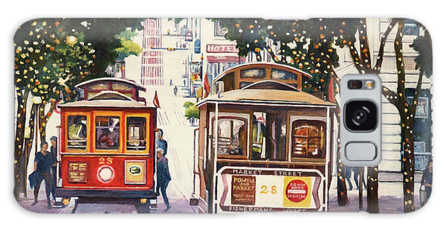 San Galaxy Case featuring the painting San Francisco Cable Cars by John Clark