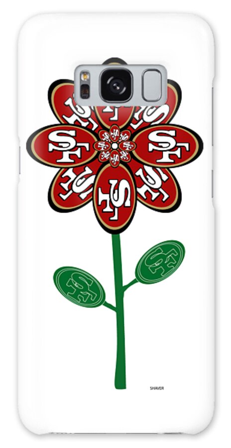 Nfl Galaxy Case featuring the digital art San Francisco - NFL Football Team Logo Flower Art by Steven Shaver