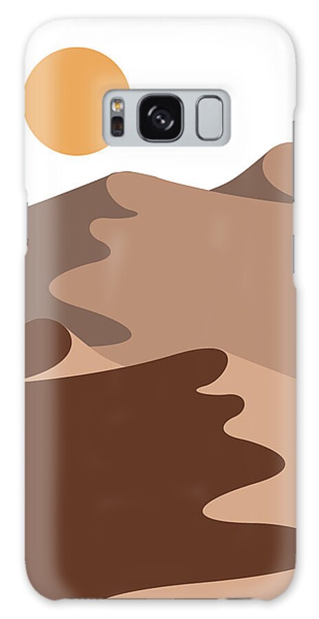 Sand Dunes Galaxy Case featuring the mixed media Sand Dunes - Desert Landscape - Modern, Minimal, Contemporary Abstract - Terracotta Brown by Studio Grafiikka