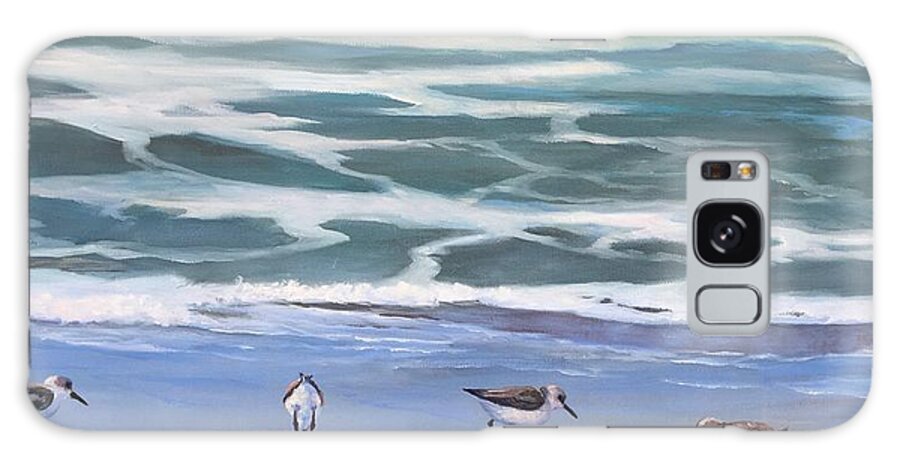 Sandpipers Galaxy Case featuring the painting Sandpipers by Judy Rixom