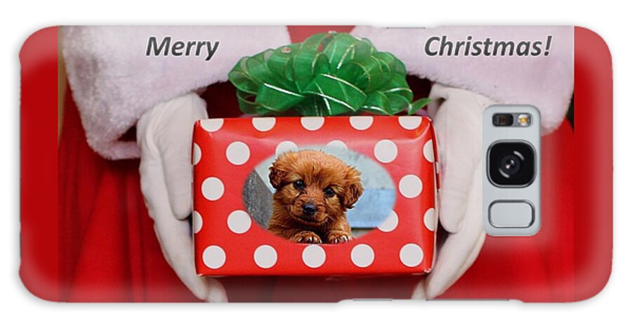 Christmas Galaxy Case featuring the photograph Santa Brings A Puppy by Nancy Ayanna Wyatt