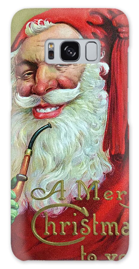 Santa Galaxy Case featuring the digital art Santa Claus and his Funny Pipe by Long Shot