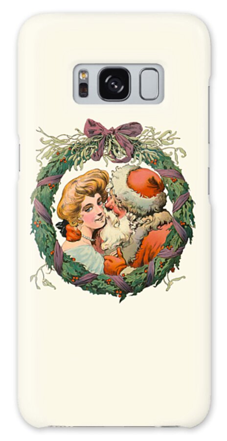 Merry Christmas Galaxy Case featuring the digital art Santa Claus wreath by Madame Memento