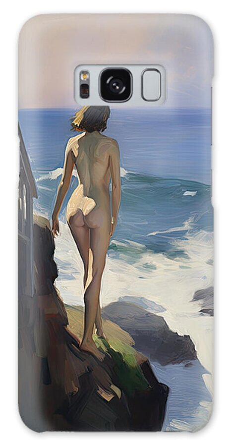 Edward Hopper Galaxy Case featuring the painting Santa Monica Nude by My Head Cinema