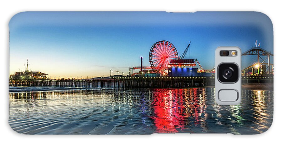 Los Angeles Galaxy Case featuring the photograph Santa Monica Pier Lights by Joseph S Giacalone