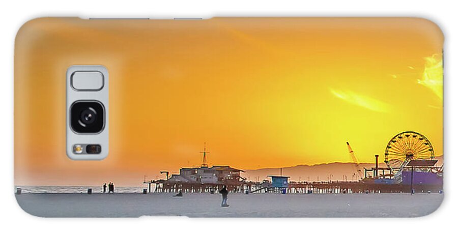 Santa Monica Sunset Galaxy Case featuring the photograph Santa Monica Sunset Tryptich_1 by Az Jackson