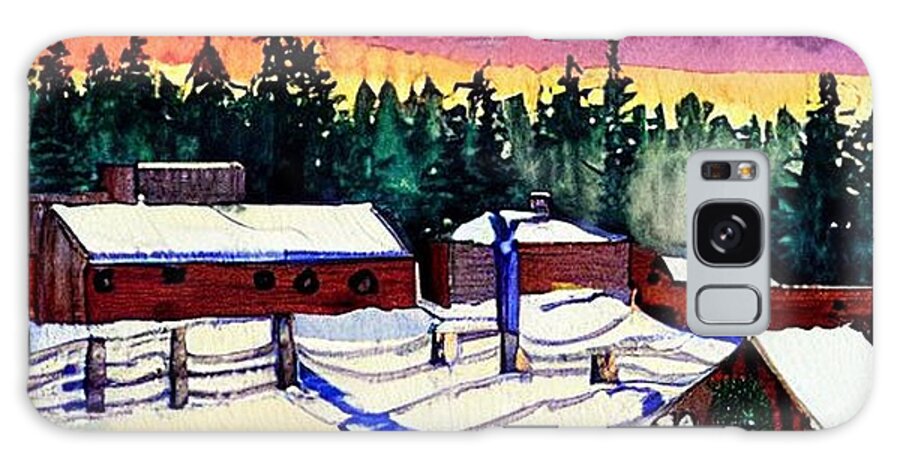 Ramapo Galaxy Case featuring the painting Sawmill at Ramapo in Winter by Christopher Lotito