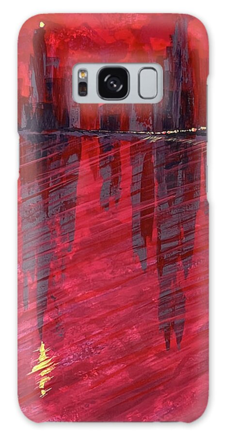 Abstract Galaxy Case featuring the painting Scarlet by Tes Scholtz