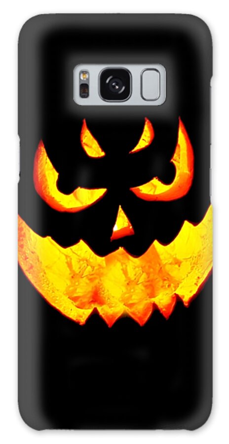 Jack O Lantern Galaxy Case featuring the digital art Scary Glowing Pumpkin Halloween Costume by Flippin Sweet Gear