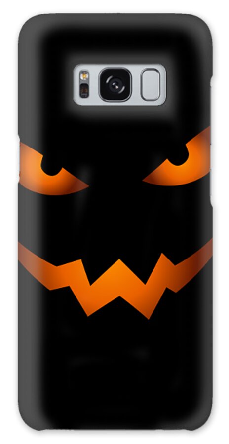 Scary Pumpkin Galaxy Case featuring the digital art Scary Jack O Lantern Pumpkin Face Halloween Costume by Flippin Sweet Gear