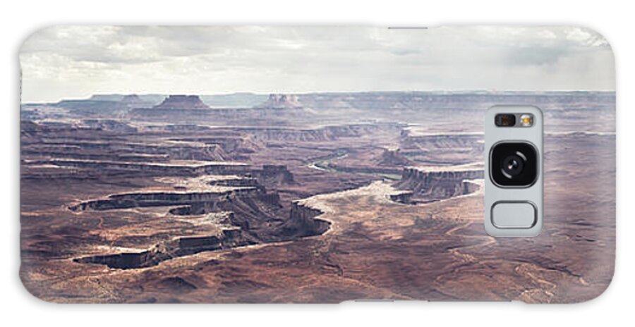 America Galaxy Case featuring the photograph Scenic view in canyonland with storm in the distance by Jean-Luc Farges